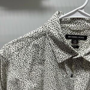 Michael Kors Men's Shirt with Black and White Pattern